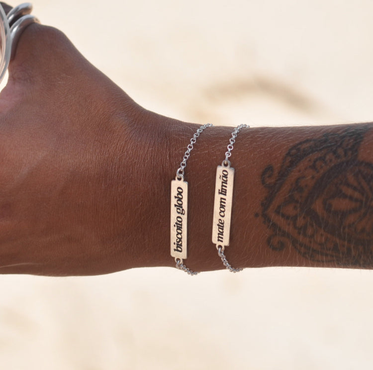 Conjunto de pulseiras mate com biscoito